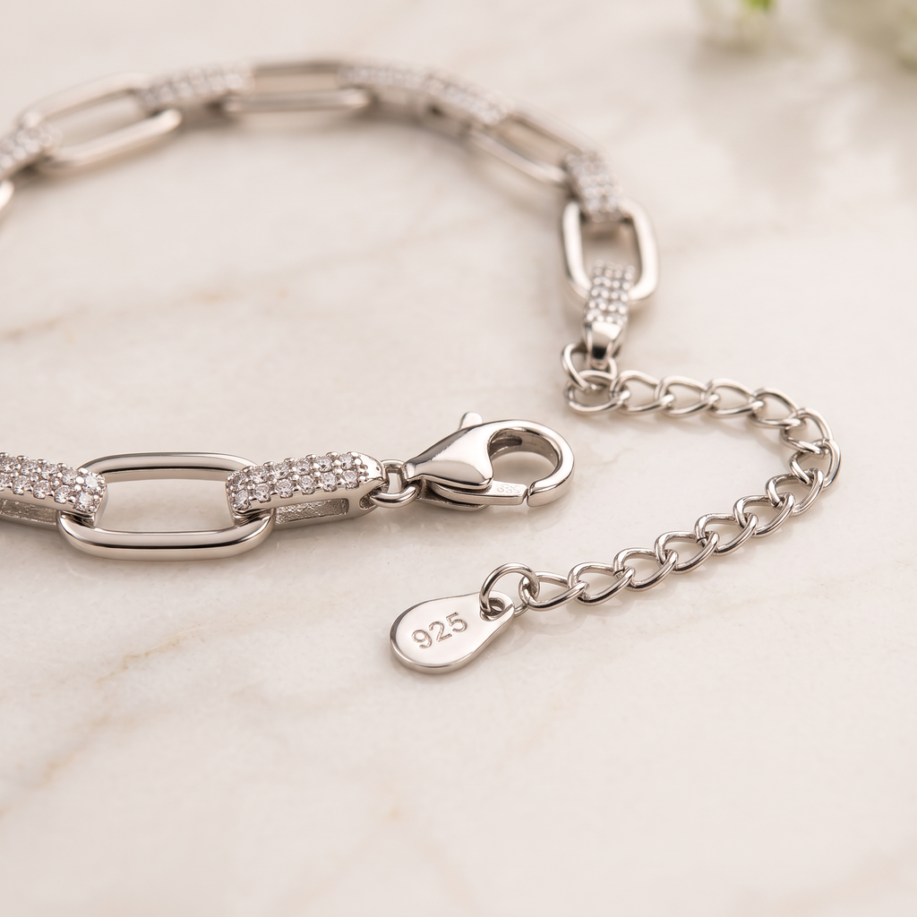 Elegante armband van gerhodineerd 925 sterling zilver