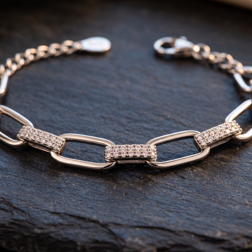 Elegante armband van gerhodineerd 925 sterling zilver